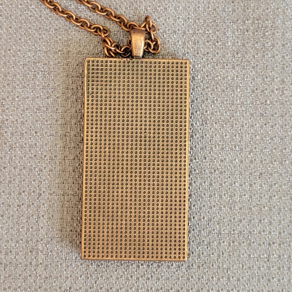 NWT Feather Copper Wood Pendant Necklace Statement Peace Handcrafted USA - Picture 9 of 12